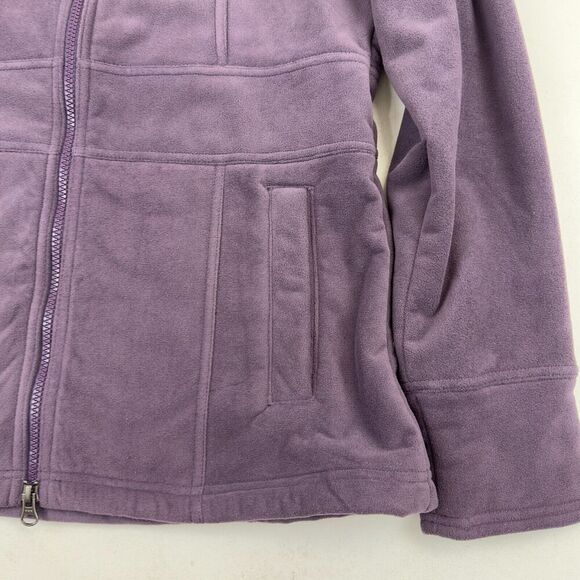 Eddie Bauer Purple Fleece PLUSH Lined Jacket Full Zip Size M Mock Neck Pockets - Picture 6 of 10